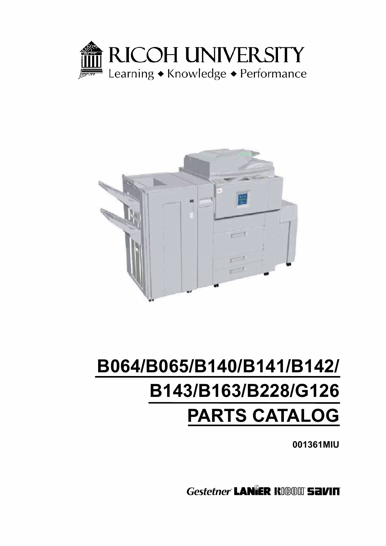 RICOH Aficio 1060 1075 2051 2060 2075 MP5500 MP6000 MP6500 MP7000 MP7500 MP8000 Parts Catalog-1